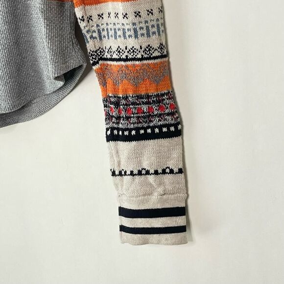 Free People Striped Embroidered BOHO Thermal Scoop Back Top sz. XS #ZZ - Picture 6 of 10